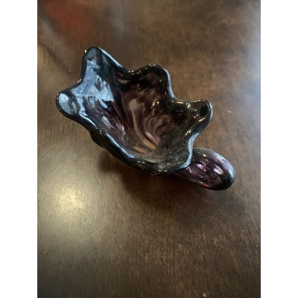Vintage Hand Blown Stretch & Swirled Art Deco Dish from Silver Dollar City